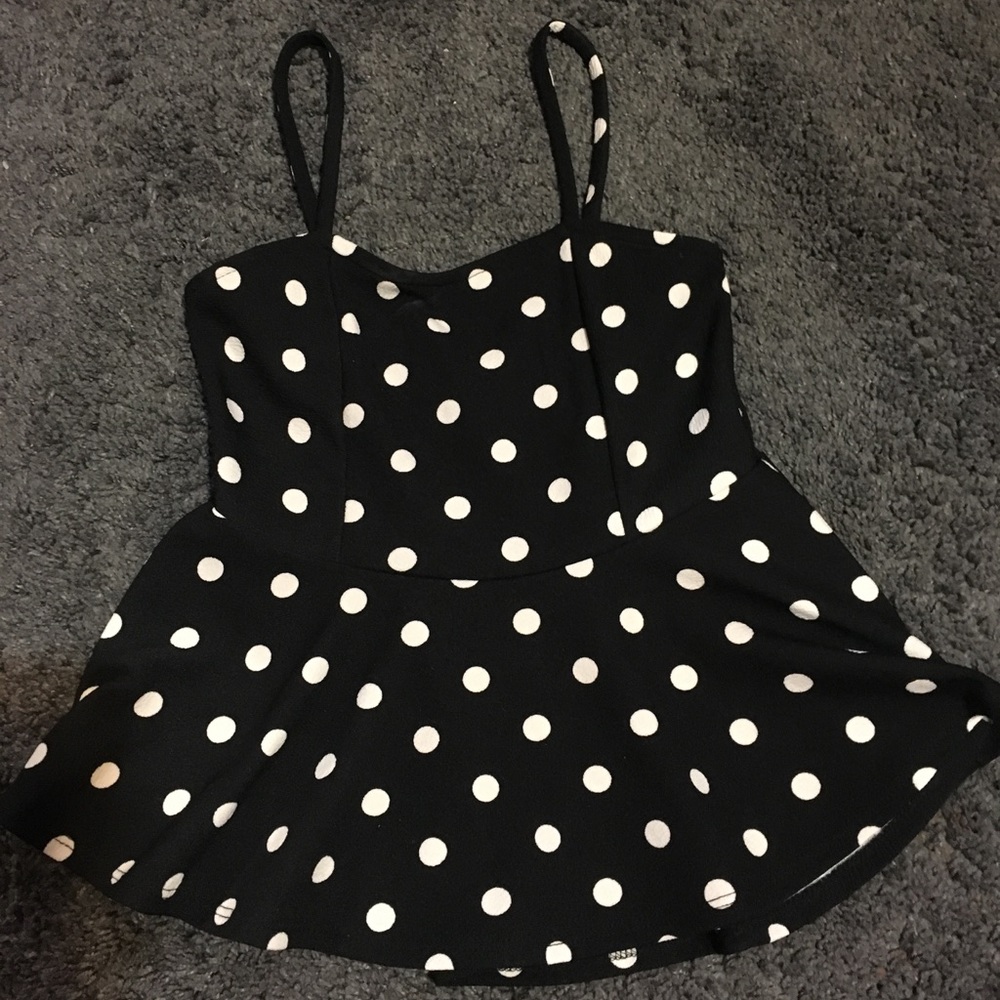 Polkadot cropped babydoll top